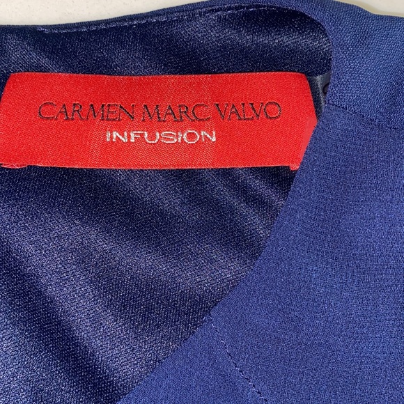 NWOT Carmen Marc Valvo Asymmetrical Chiffon Gown - Picture 14 of 14